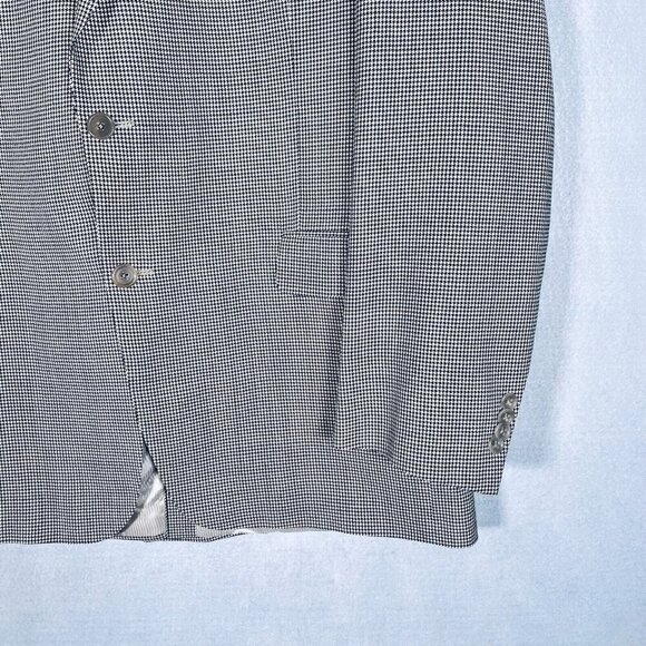 Jack Victor Blazer Mens 46R Gray Wool Union Made Houndstooth Jacket - Picture 4 of 15